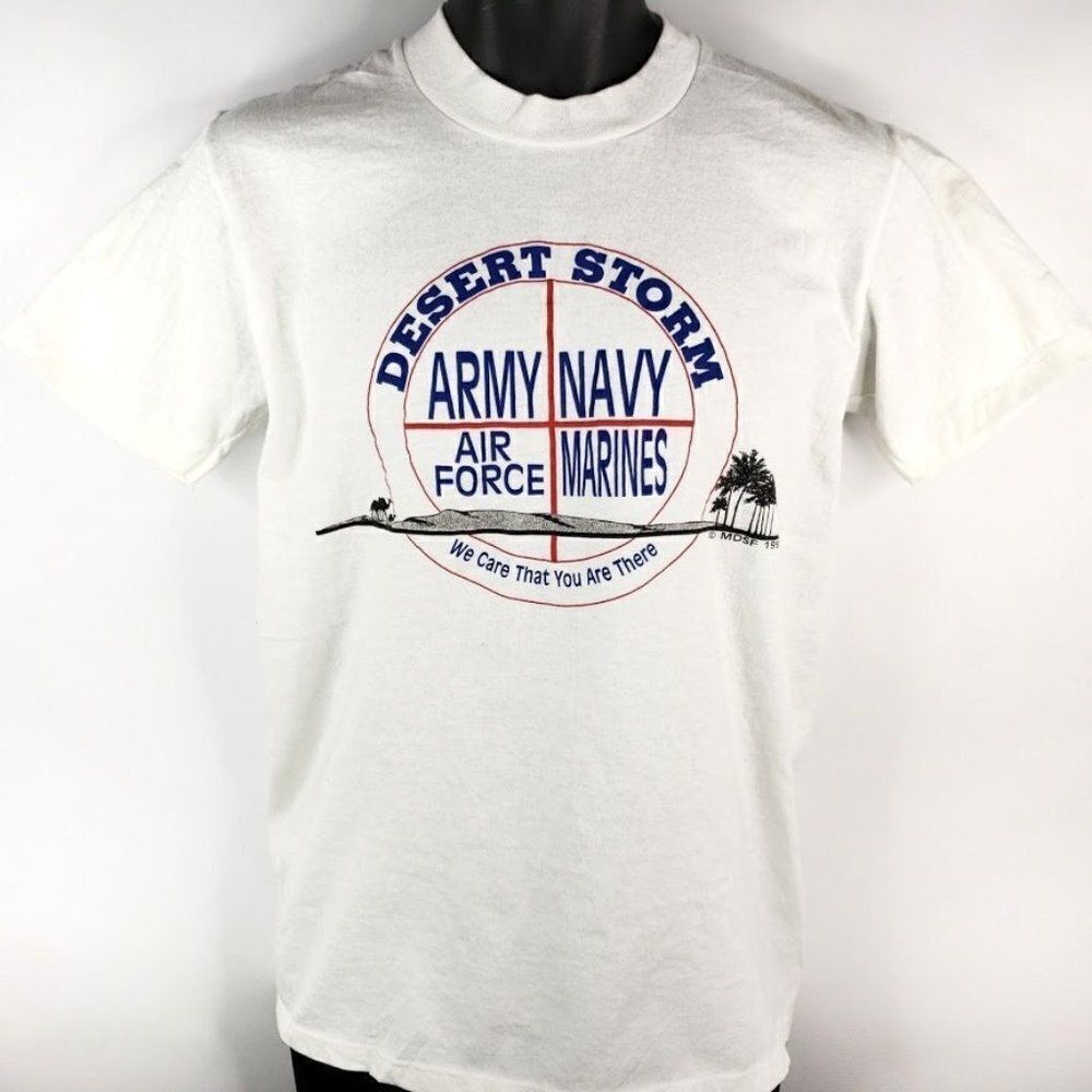 Operation Desert Storm T Shirt Vintage 90s Gulf War Military Army Air Force Navy